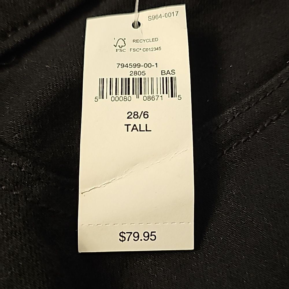 GAP Classic Straight Mid-Rise Denim, Black, Size 6 Tall, NWT - Picture 12 of 13